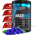 VASOBLITZ Award Winning Dual Typpioksidi Pre Treenout kanssa NO3T Arginiininitraatti,L-sitrulliini, Betaiini Vedetön,Kalsiumlaktaatti, kofeiini ilmaiseksi lihasten Endurance(30 tarjoilu) (Blue Raspberry)