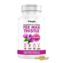 Vitapia Organic Milk Thistle Extract 70:1 täydennysosa - Maksan Cleanse Detox & Repair, Liver Health Support, Antioxidants - 120 Vegaanikapselit, ei GMO, Gluteenittomat