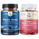 Bundle of Water Away pillereitä - nesteen säilytyksen täydentää Voikukka Leaf Extract turvotusta helpotus - kapselit jalka ja jalka turvotus ja naisten monivitamiini Gummies aikuisille energia ja immuniteetit