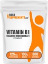 BulkSuplements.com Tiamiini Mononitraatti Kuiva-aine - B1-vitamiini Kuiva-aine, tiamiini B1-lisä - B1-vitamiinit, gluteeniton, 125 mg/annos, 100g (3.5 oz) (pakkaus 1)