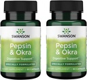 Swanson Pepsin '&' Okra 90 Caps (2 pakkaus)