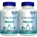 15 päivän puhdistus-, suolen ja paksusuolen tuki, Advanced 15 Day Gut Cleanse Detox naisten ja miesten kanssa Senna, Cascara Sagrada & Psyllium Husk, ei-GMO, 30 kapselia