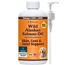 Natural Dog Company Wild Alaskan Salmon Oil Formula Omega 3, Fish Oil for Dogs Supplement, Skin & Coat Dog Oil, kutiseva Relief, Immuuni tuki nivelet & Heart, Ruoka Topper, 32 oz