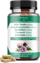 GREENPEOPLE Liver Cleanse Detox & Repair - Strength Milk Thistle 30X Extract - Standardoitu ja väkevä 80% Silymarin w/Vitavan,95% kurkuminoidit & 17+Liver Health Ravinteet elvyttää & Thrive