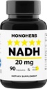 MONOHERB NADH 20 mg - 90 Kasvissyöjäkapselit - Nikotinamidin Adeniinidinukleotidilisä