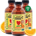 CHILDLLIFE OLENNAISET Nestemäinen C-vitamiini - Pure C-vitamiinin nestemäinen täydentää lapsille, Immuunijärjestelmä tuki, Suuri maku - Natural Orange, 4 Fl Oz (pakkaus 3)