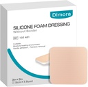 Dimora Silicone Vaahto pukeutuminen ilman rajaa 10 Pack- 3"x 3" Erittäin adhesive vedenpitävä Bandges for Haavat, Cuttable Pads for Haavojen hoito ja pukeutuminen