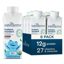 KATE FARMS Organic Pediatric 1.2 High Calorie Chocolate Nutrition Shake, 12g proteiinia, 27 vitamiinia ja kivennäisaineita, Aterian korvaaminen, 8.45 oz (6 pakkaus)
