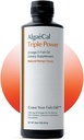 ALGAECAL Triple Power 1200mg EPA & DHA Omega 3 Fish Oil Supplement, Supporting Brain, Heart, Iho ja luut, Liquid Emulsion Mango Maku, Burp-Less, Sokerivapaa, Valmistettu USA