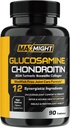 Glukosamiini Chondroitin MSM Turmeric, Boswellia, 12-in-1, Joint Comfort, Mobility, Voitelu & Vahvuus miesten Naiset & Senior, 90 Tab, Ei Shelfish
