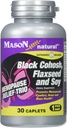 MASON NATURAL Vaihdevuodet Trio: Musta Cohosh, pellavansiemen, & Soija (lisätty julkaisu) - Voi Alleviate Hot Flashs & Night Heats*, Tukee Terve Hormoni Balance*, 30 Caplets