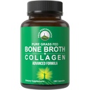 Bone Broth Collagen -kapselit. 180 pilleriä Grass Fed Brone Collagen Protein Peptidejä. Sisältää kaikki 3 tyypit 1, 2 ja 3. Puhdasta pastaa Raised Paleo ystävällinen tabletti naisille ja miehille