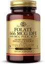 Solgar Folate 666 mikrog DFE (Foolihappo 400 mikrog) - 250 tablettia - Prenataalinen tuki - ei-GMO, Vegaani, Gluteeniton, Dairy Free, Kosher - 250 tarjoilua