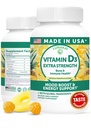 Lunakai USA Made D3-vitamiini Gummies 2000 IU - Ei-GMO, Gluteenittomat D-vitamiini Gummies for Women & Men - Bone, Immuuni & Energy Support, 60ct