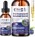 2 pakkaus Kalium Magnesium Supplement Liquid - korkea imeytyminen Rauhoittukaa Magnesium Complex & Kalium Plus Kalsium, D3- vitamiini, Sinkki jalkakramppeihin ja luun ja immuunin tuki - 4 Floz