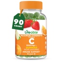 Elinkelpoinen C-vitamiini - Suuri maistaminen Natural Maku Gummy Supplement - Kasvissyöjä GMO-vapaa pureskeltavia vitamiineja - Immuuneja tukea - 90 Gummies (1050 mg)