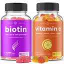 NutraChamps Biotin Gummies ja (2-Pack) C-vitamiini Gummies Bundle
