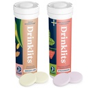 Drinklits Inkivääri-Lime Electrolyte Hydration & Strawberry Immuniteetti Tabletit (2) Tube Combo Pack 