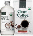 Natural Force Organic Ground Clean Coffee + Organic MCT Oil Bundle 100% Pure Coconut MCTs & Mold & Mycotoxine Free Coffee ...