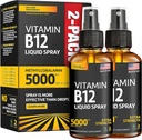 (2 pakkaus) - nestemäinen B12 sumute 5000 mikrog - B12-vitamiinin sublinguaalinen - vegaaninen B12-vitamiinin sumute - metyylikobalamiinin B12-vitamiinin nestemäiset lisäravinteet - gluteeniton ja muut kuin muuntogeeniset organismit