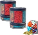Monster Supplement Pill Dispenser, Lääketiede, Lääkkeet, Kannettava irrotettava matka Med Holderin säiliö, Vitamiini säilytyslaatikko, Elinikäinen tilaus Medisafe App (Monster Fit 10-2 Pack)