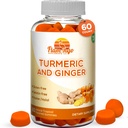 Turmeric Curcumin & Ginger Chewable Gummies aikuisille ja lapsille. Vegaaniystävällinen, Kosher & Halal, gluteeniton, muu kuin GMO. 60