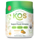 KOS Organic Superfood Greens Powder - Gut Health Prebiotic Fiber, Supergreens ja Adaptogens - USDA Certified Organic, Valmistettu GMP Certified Facility - 28 Tarjoukset Mango