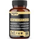 Ashwagandha uute kapselit 7 kasviperäisiä ainesosia 8050 mg - Blended Sarviapila, Maca, Kurkuma, Rhodiola, inkivääri- ja mustapippuri - uni, henki, immuuni- ja energiatuki - 5-kuukautinen tarjonta