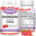 2 Pack Magnesium Citrate Gummies, korkea imeytyminen Magnesium Gummies aikuisille, Lihas & hampaiden tuki, Vegaani luonnollinen vadelma maku 120 Cts
