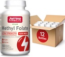 Jaarrow Formula Metyyli Folaatti 1000 mikrog, Ravintolisä, Metyyli Folaatti solujen energiatukea, 100 kasviskapselia, 100 päivän tarjonta (Pack of 12)