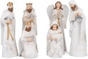 Transpac Distressin valkoinen ja kultainen sävy 7,5 tuuman Hartsi Nativity Figurines Setti 6