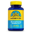 Nature's Life vahvistaa D3-vitamiini 2000 IU (50 mikrog) - D-vitamiini - Luun terveys ja immuuni tuki täydentää - Helppo niellä Softgels - 60 päivän takuu, Lab vahvistettu - 240 Servings, 240ct