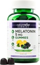 NatureWise Melatoniini Gummies 5mg - Ei-luontotyyppi muodossa Sleep Support Supplement Ashwagandha, Valerian Root - BlackBerry-Lemon Flavor - Vegan, Gluteeniton, ei-GMO - 60 Count[30-päivä tarjonta]