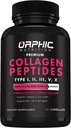 ORPHIC NUTRITION Collagen Peptides kapselit naisille, 1800 mg Multi Collagen pillereitä tyypit I, II, III, V, X - Tukee Ruoansulatuskanavan ylläpitää vahvat nivelet, jänneet, nivelsiteet ja lihakset * 90 Caps