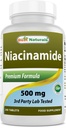 Best Naturals Niacinamide 500 mg 240 tablettia (Soveltuu kasvissyöjälle) - Ei-huokoinen muoto Niacin (Vitamin B3)