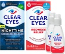 Bundle of Clear Eyes Nighttime Restaurang Eyes Drops, Nighttime Relief Dry Eye Drops, 0,5 Fl Oz + Clear Eyes Redness Relief Eye Drops, 0,5 oz, Dual Pack