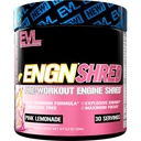 EVL Ultimate Pre Treenout Powder - Thermogenic Fat Burn Support Preworkout Powder Drink for Lasting Energy Focus and Stamina - ENGN Shred Intense Creatiini Free Preworkout Drink Mix - Pink Lemonade