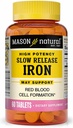 Mason Natural Slow Release Iron, Vertaa Vaikuttavat ainesosat Slow Fe, 60 tablettia
