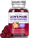 Sugar Free Lions Mane Supplement Gummies with KSM-66 Ashwagandha - Nootropic Sumu, Mental Clarity, Focus & Stressi tuki - Natural Berry Flavor, Vegan, Made in USA