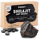 Puhtaat Himalajan shilajit kuivat drops, 100% Pure Natural Shilajit, Grade A, Max Potency 85+ Clean Trace Minerals & Fulvic Acid for Energy, aineenvaihdunta & Immuuni tuki täydentää miesten & naisten (60 tabs)