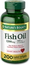 FIsh Oil by Nature's Bounty, Ravintolisä, Omega 3. Tukee Heart Health, 1200 Mg, 200 Nopea julkaisu Softgels