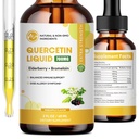Quercetin Liquid Drops - Quercetin lisäravinteet 700 mg - 4X vahvempi kuin pillereitä ja kapseleita - 5 in 1 Quercetin ja bromasiinin Elderberry vitamiinin immuniteetin Health hengitysteiden ihonhoito- 2 Fl Oz