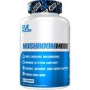 Evlution Vegan Organic Mushroom Supplement Kapselit - Luomu Lions Mane Sieni Kapselit Cordyceps ja Reishi Blend - Nootropics Brain Support Supplement for Focus and Energy - 30 Servings