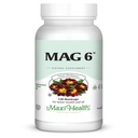 Maxi Health MAG 6 - Magnesium (oksidina, Glycinate) kanssa B6-vitamiini - Migreeni, lihaskrampit, munuaiskivi tuki - Magnesium täydentää naisten ja miesten - 120 kapselit - Kosher