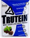 Body Nutrition Trutein High Protein Powder: 45% Whey, 45% Kaseiini, 10% Muna Valkoinen, Gluteeniton, Matala natrium, Ruoho Fed Whey Protein Powder, kuntosali Supplement & Breakfast Shake, Chocolate Mint, 34g Näyte