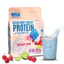 WildCociety - Clear Whey Protein + Electrolytes - Refring Whey Protein Isolate Powder - 20g Protein, 0 Lisätty sokeri, GMO-vapaa, luonnon makuja & värit - Rocket Pop, 16 oz