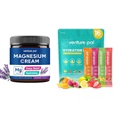 Venture Pal Kosteuttava Magnesium Lotion & Sugar Free Electrolyte Powder Packets