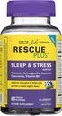 Bach Rescue Plus Sleep & Stress Support Gummies, Nighttime Dietary Supplement with 1mg Melatoniini, Ashwagandha, kamomilla, Lavender & B6-vitamiini, 60 Gummies (paketti 3)