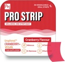 PROSTRIP® Cranberry+ UrophenolTM Tarjoaa 36 mg Proantosyanidiinit (PAC) - Lisätty D-mannoosi, orgaaninen hibiskus, D3-vitamiini, B6- ja C-vitamiini 30 Vegaaninauhat Suun kautta Ei vettä tarvitaan Prowise Healthcare