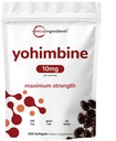 Double Strength Yohimbine lisäravinteet miehille ja naisille, 10mg per tarjoilu, 300 Softgels, Yohimbine HCL Virgin Auringonkukka siemenöljyä parempaan imeytymiseen, tukee energian tuotantoa, Afrikan raaka